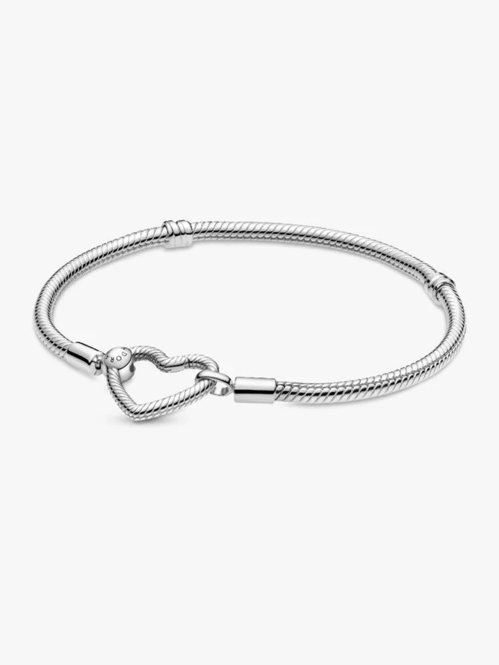 PANDORA Moments Heart Closure Snake Chain Bracelet